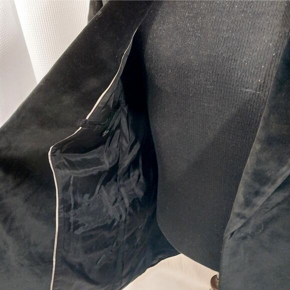 PERRY ELLIS! LUXE BLACK VELVET! 100% COTTON, PLUSH JACKET, BLAZER! SZ 42R - Picture 7 of 11